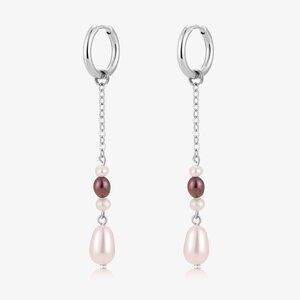 Long Dangle Baby Size Fresh Water Pearl Earrings